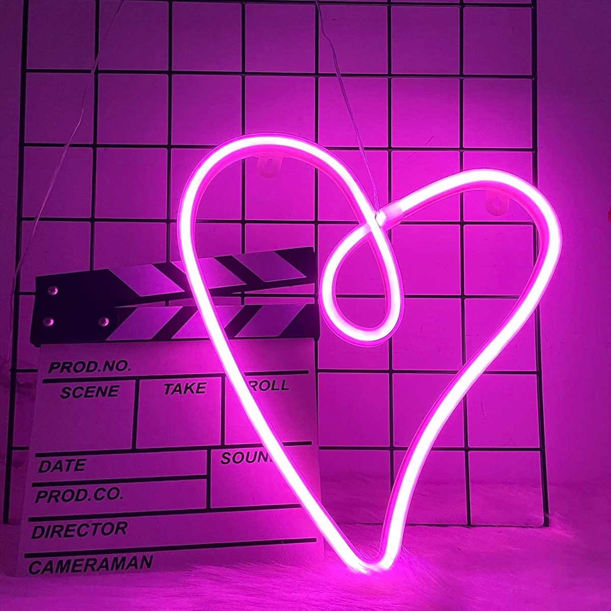 Curved Heart Neon Sign