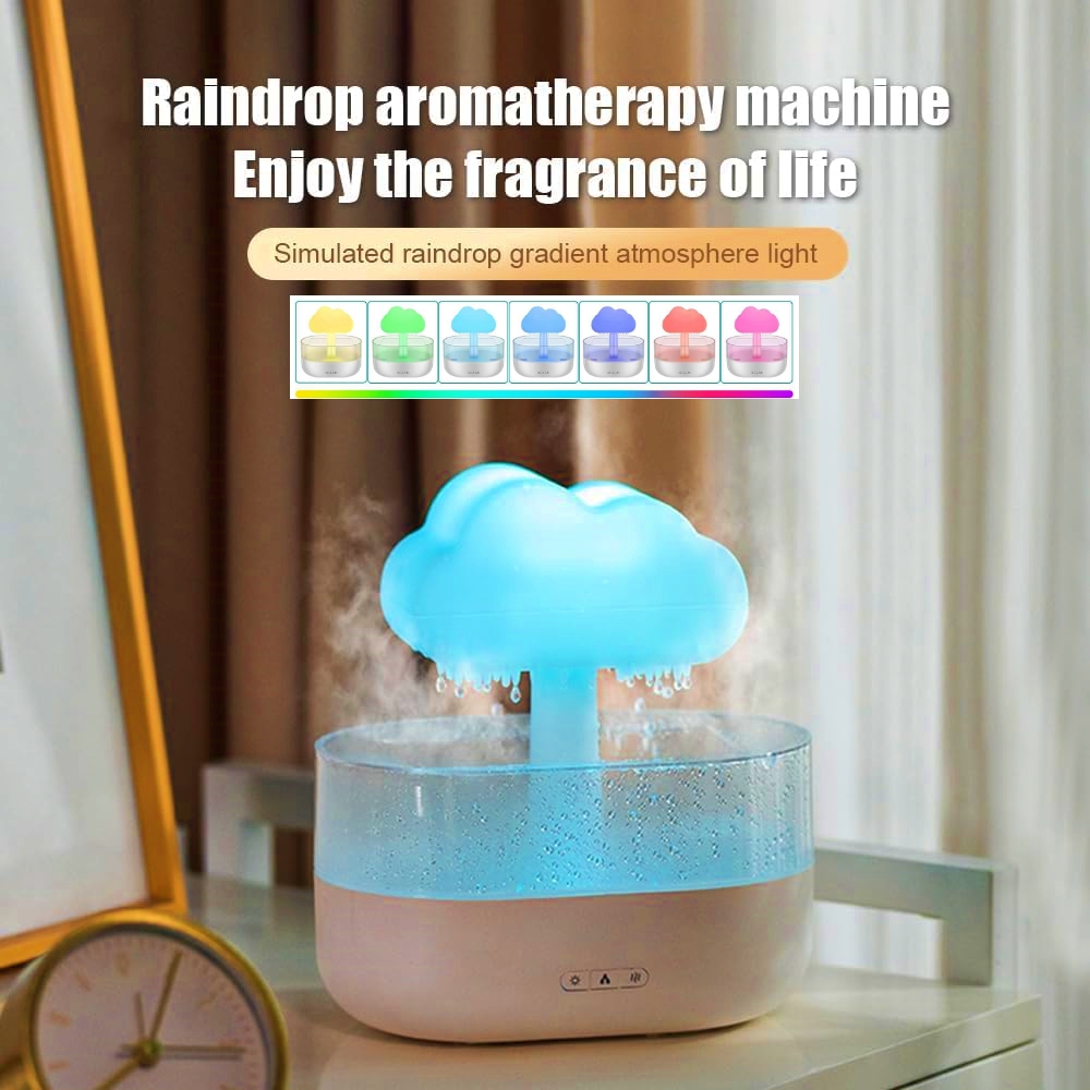 7Color Raindrop Cloud Humidifier with Relaxing Sound